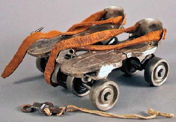 Vintage steel-wheeled street skates, 1960s