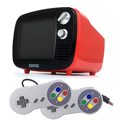 Haoun Mini TV Video Games Console 3.5 Inches Retro Wireless TV Game Console with 2 Wired Gamepad & Remote Controller, Built-in Android 7.1 System Support Download Games