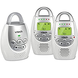VTech DM221-2 Audio Baby Monitor with up to 1,000 ft of Range, Vibrating Sound-Alert, Talk Back Intercom, Night Light Loop & Two Parent Units