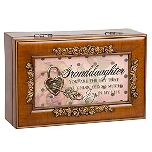 Granddaughter Unlocked So Much Joy Burlwood Jewelry Music Box Plays You Are My Sunshine