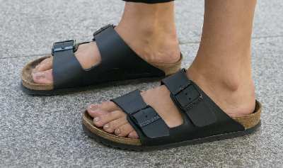 Birkenstocks, popular German-made sandal shoes.