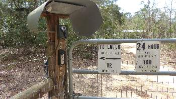 A locked gate stopped all the riff-raff from wandering onto the place.