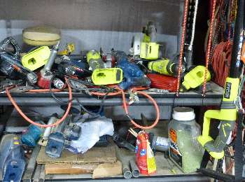 You will find the Ryobi lime green throughout our workshops.