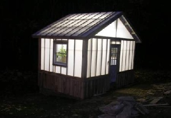 Greenhouse at night