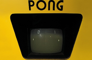 Pong, an arcade game in the 1970s.