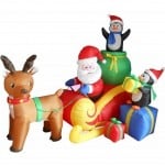 Santa on sleigh Christmas yard inflatables