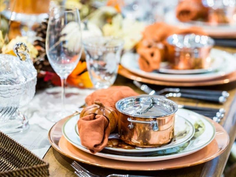 Decorated Thanksgiving dinner table