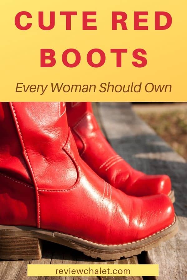 Make a bold statement with one of these cute red boots. There's something for everyone: knee highs, ankle, cowboy and more. #fashion #boots #redboots #cuteboots #red #streetstyle