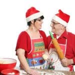 Couple decked out in Christmas outfits